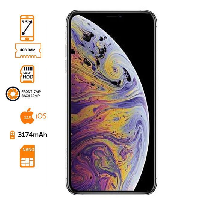 Apple iPhone XS Max - 64GB HDD - 4GB RAM - Silver