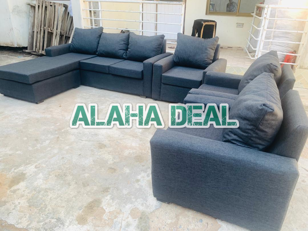 New L Shape plus 3 Singles And table Sofa - Accra