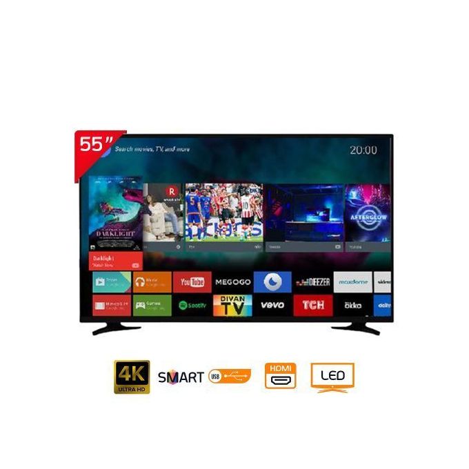 Chigo CTUS55A2 Smart 4K UHD TV - 55" - Black-Accra